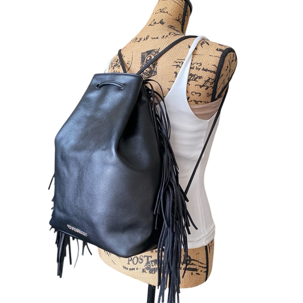 Victoria's Secret Sleek Black Fringe Backpack